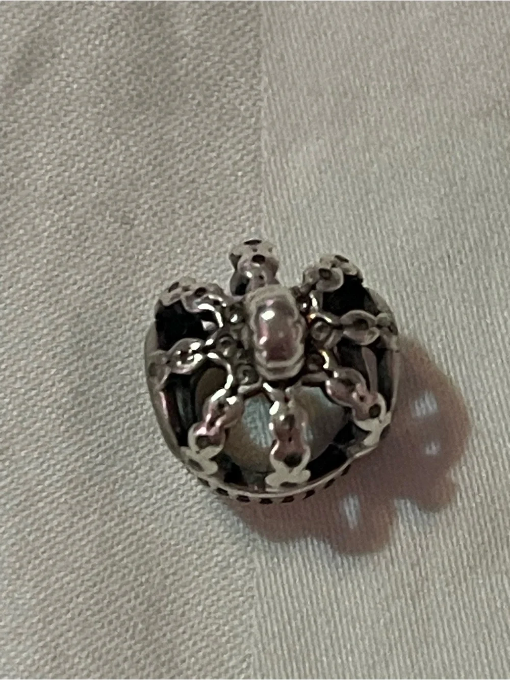 Sterling Silver Crown Charm - Silver